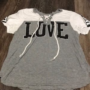 Grey love tee
